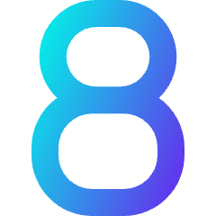 Number Eight Icon from Sharp Gradient Set