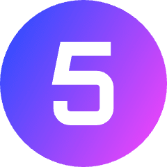 Number Five Circle Icon from Sharp Gradient Set