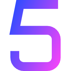 Number Five Icon from Sharp Gradient Set