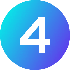 Number Four Circle Icon from Sharp Gradient Set