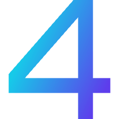 Number Four Icon from Sharp Gradient Set