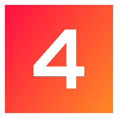 Number Four Square Icon from Sharp Gradient Set