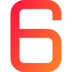 Number Six Icon from Sharp Gradient Set