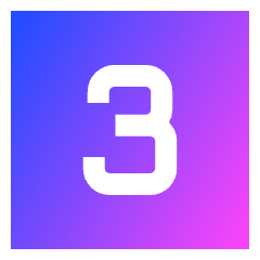 Number Three Square Icon from Sharp Gradient Set