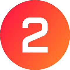 Number Two Circle Icon from Sharp Gradient Set