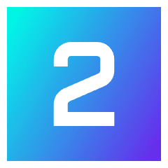 Number Two Square Icon from Sharp Gradient Set