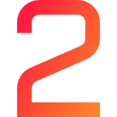 Number Two Icon from Sharp Gradient Set