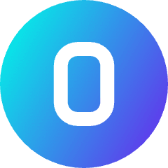 Number Zero Circle Icon from Sharp Gradient Set