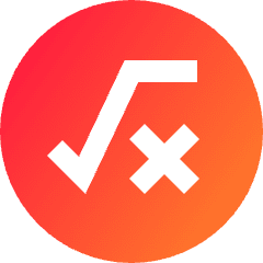 Square Root X Circle Icon from Sharp Gradient Set