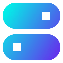 Horizontal Toggle Button Icon from Sharp Gradient Set