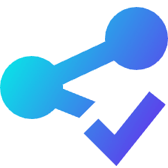 Share Link Approved Icon from Sharp Gradient Set