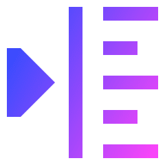 Indent Left Icon from Sharp Gradient Set