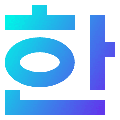 Korean Alphabet Icon from Sharp Gradient Set