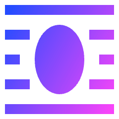Word Wrap Around Object Icon from Sharp Gradient Set