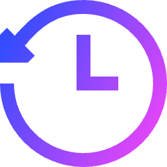 Rewind Clock Icon from Sharp Gradient Set