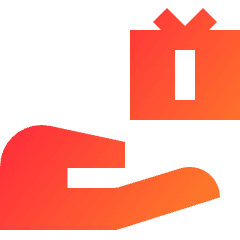 Give Gift Icon from Sharp Gradient Set
