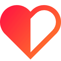 Half Heart Icon from Sharp Gradient Set