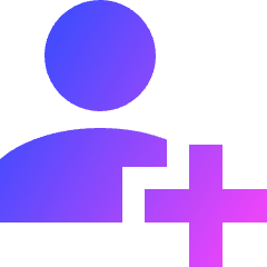 User Add Plus Icon from Sharp Gradient Set