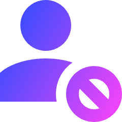 User Block Remove Icon from Sharp Gradient Set