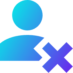 User Delete Cross Icon from Sharp Gradient Set