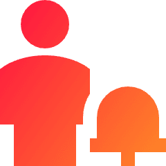 User Full Body Alert Bell Icon from Sharp Gradient Set