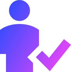 User Full Body Check Validate Icon from Sharp Gradient Set