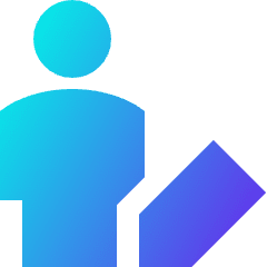 User Full Body Edit Pencil Icon from Sharp Gradient Set