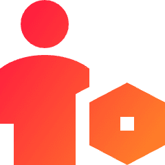 User Full Body Setting Bolt Nut Icon from Sharp Gradient Set