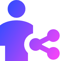 User Full Body Share Icon from Sharp Gradient Set