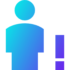 User Full Body Warning Icon from Sharp Gradient Set