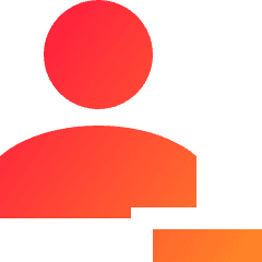 User Remove Subtract Icon from Sharp Gradient Set