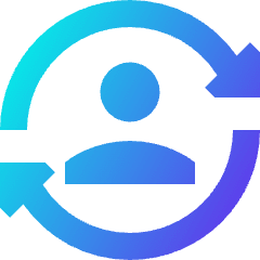 User Sync Online In Person Icon from Sharp Gradient Set