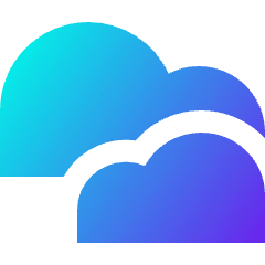 Double Cloud Icon from Sharp Gradient Set