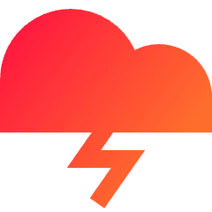 Lightning Cloud Icon from Sharp Gradient Set