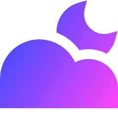 Moon Cloud Icon from Sharp Gradient Set