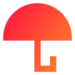 Open Umbrella Icon from Sharp Gradient Set