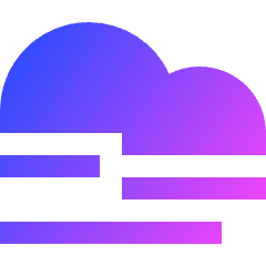 Wind Cloud Icon from Sharp Gradient Set
