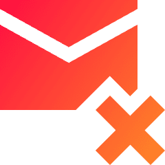 Mail Remove Icon from Sharp Gradient Set