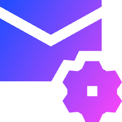 Mail Setting Gear Icon from Sharp Gradient Set