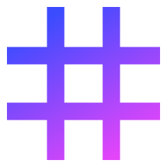 Sign Hashtag Straight Icon from Sharp Gradient Set