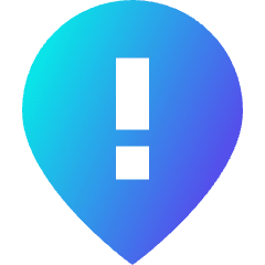 Location Hazard Attention Pin Icon from Sharp Gradient Set