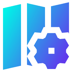 Map Setting Gear Icon from Sharp Gradient Set
