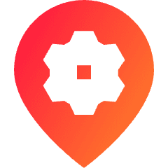 Pin Setting Gear Icon from Sharp Gradient Set