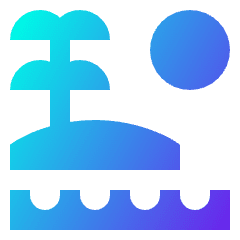 Beach Icon from Sharp Gradient Set