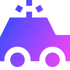 Police Car Icon from Sharp Gradient Set