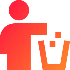 Garbage Throw Icon from Sharp Gradient Set