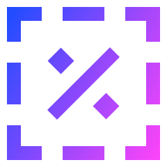 Discount Percent Cutout Icon from Sharp Gradient Set