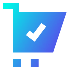 Shopping Cart Check Icon from Sharp Gradient Set
