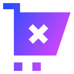Shopping Cart Cross Icon from Sharp Gradient Set