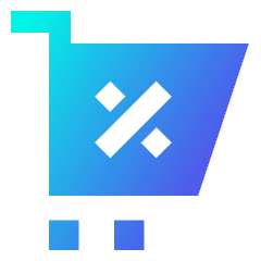 Shopping Cart Percent 1 Icon from Sharp Gradient Set